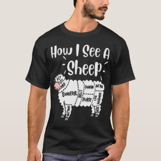 Camiseta Knitting How I See A Sheep Yarn Wool Knitter Sewin