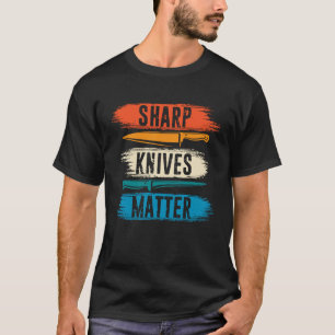 Camiseta Knives Sharp Cook Culinário de Cook de Matéria Coz
