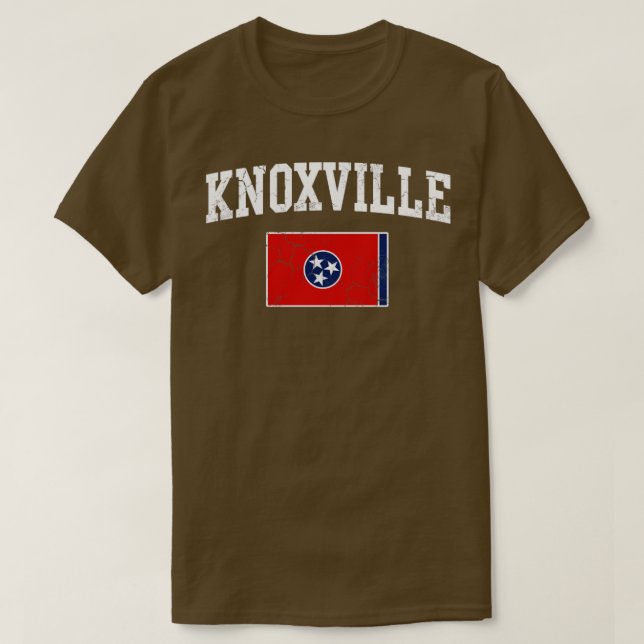 Camiseta Knoxville Tennessee Flag Vintage se afligiu (Frente do Design)
