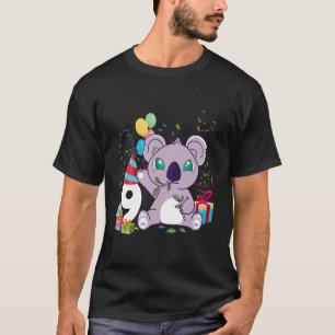 Camiseta Koala 9º Aniversário Rapariga de 9 Anos Aniversári