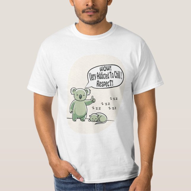 Camiseta Koala Addicted to Chill 2 message humour (Frente)