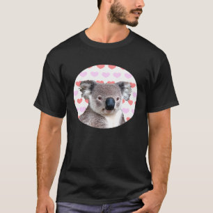 Camiseta Koala Bear Ama Coração Vermelho Rosa