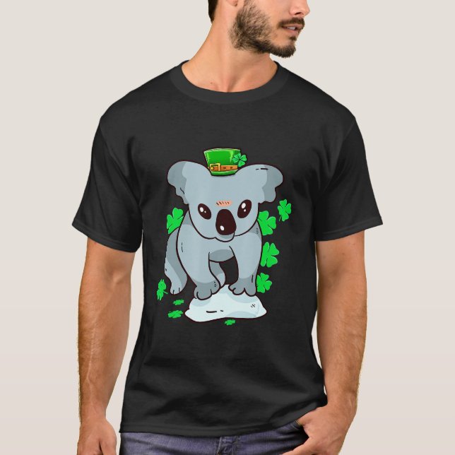 Camiseta Koala Bear Clothing Leprechaun Shamrock Rua Patric (Frente)