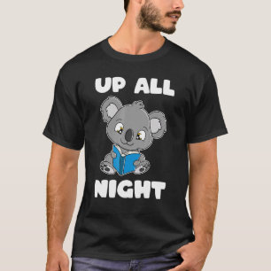 Camiseta Koala Bear Lendo O Livro Durante A Noite E