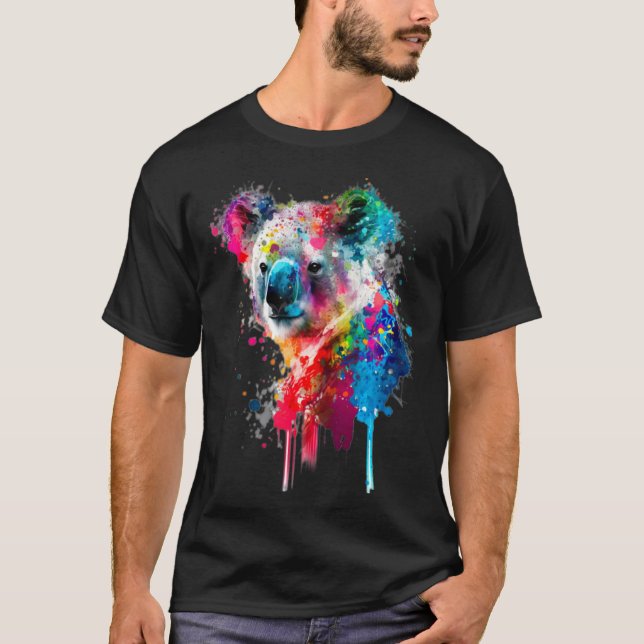 Camiseta Koala Bear Paint Splatter Australian Animal  Koala (Frente)