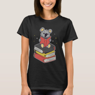 Camiseta Koala Bear Reading Books Austrália Koala 1