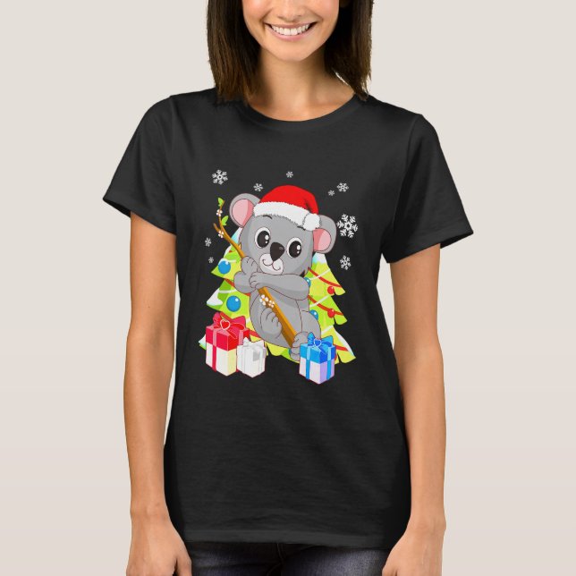 Camiseta Koala Bear Santa Christmas With Christmas Trees (Frente)