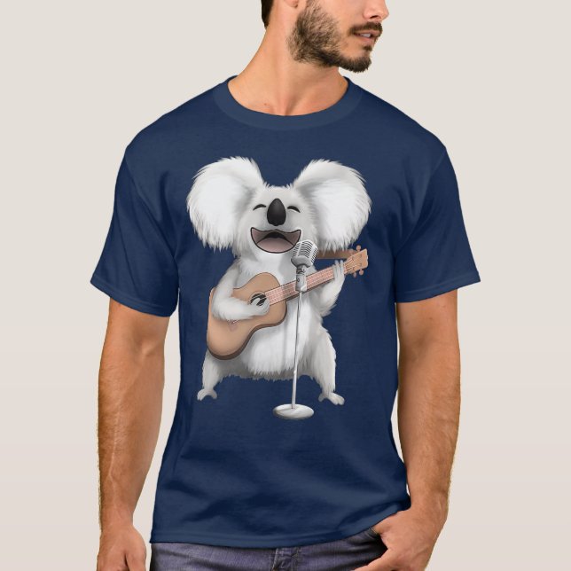 Camiseta Koala Bear Singing Guitar Player Musician Music (Frente)