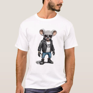Camiseta Koala Biker Rebel Leather Jaqueta Legal Estilo Urb