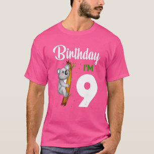 Camiseta Koala Birthday 9th Girl Kids Bo, 9 Anos