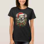Camiseta Koala Christmas Cute Xmas Koala Bear Santa Hat<br><div class="desc">Koala Christmas Cute Xmas Koala Bear Santa Hat</div>