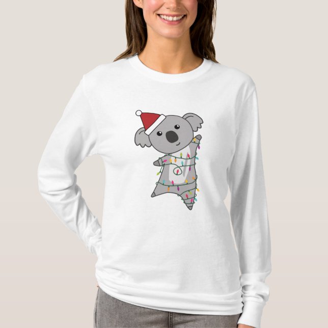 Camiseta Koala Christmas Fairy Lights Cuja Boca É (Frente)