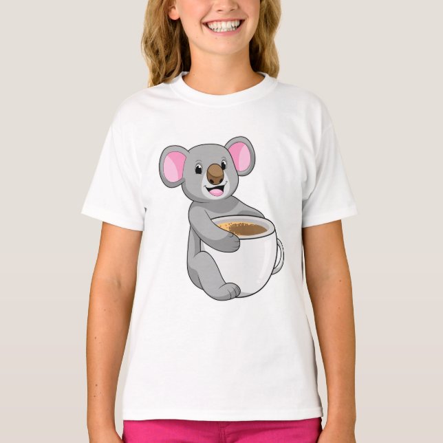 Camiseta Koala com Taça do Café (Frente)
