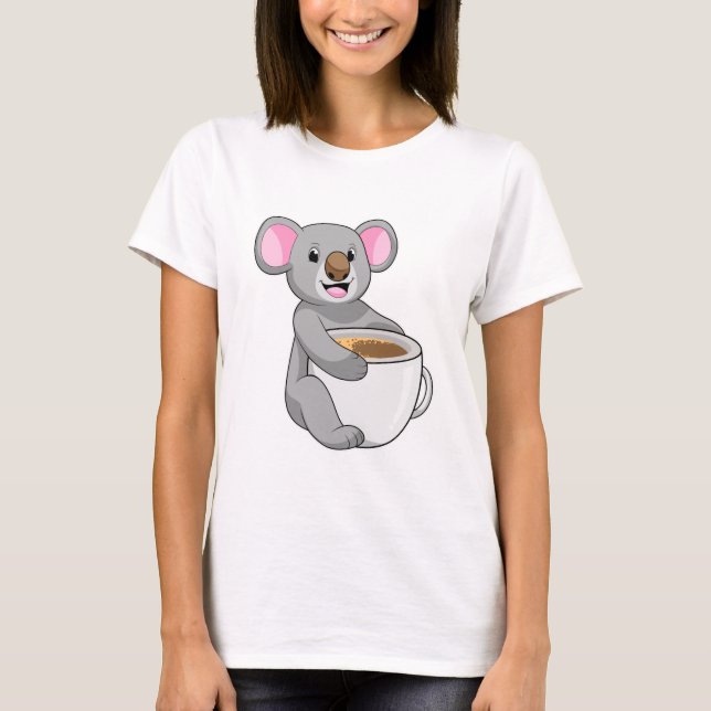 Camiseta Koala com Taça do Café (Frente)