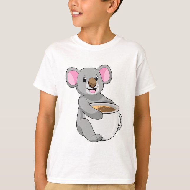 Camiseta Koala com Taça do Café (Frente)