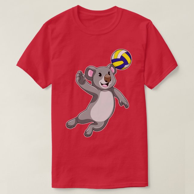 Camiseta Koala como jogador de voleibol (Frente do Design)