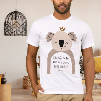 Camiseta Koala Daddy To Be Neutral Baby Shower Shirt