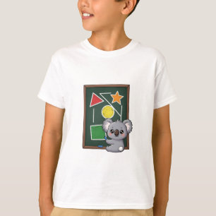 Camiseta Koala de Quadro Negro Aprendendo Formas Crianças