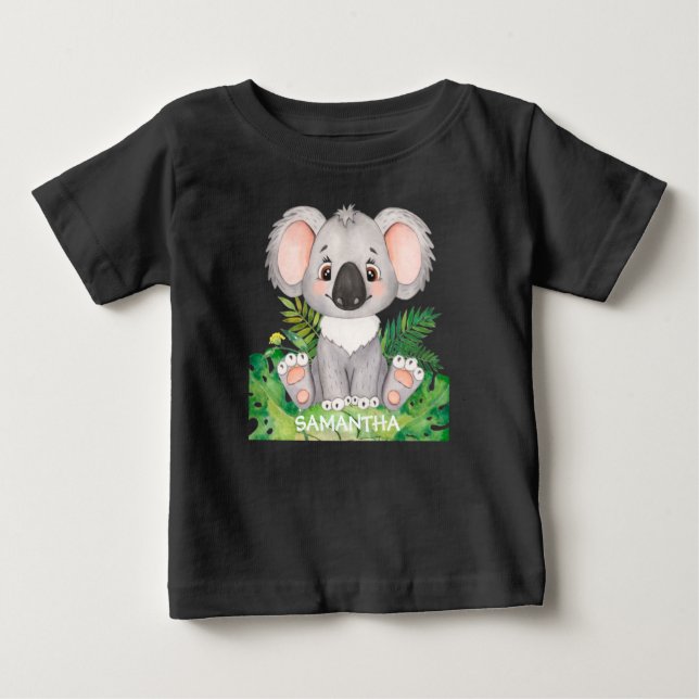 Camiseta Koala de Vida Selvagem Personalizado Bebê (Frente)