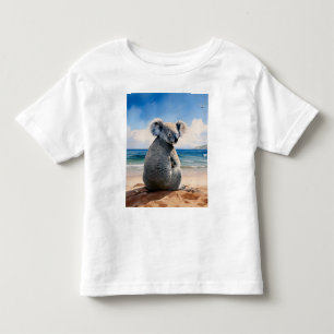 Camiseta Koala em uma praia arenosa