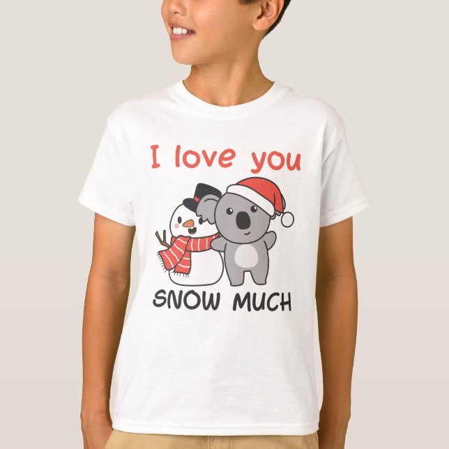 Camiseta Koala Eu Te Amo Neve Muito Snowman Pun (Frente)