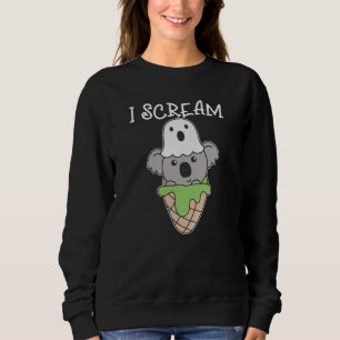 Camiseta Koala Halloween Ghost I Gritar Sorvete Pun