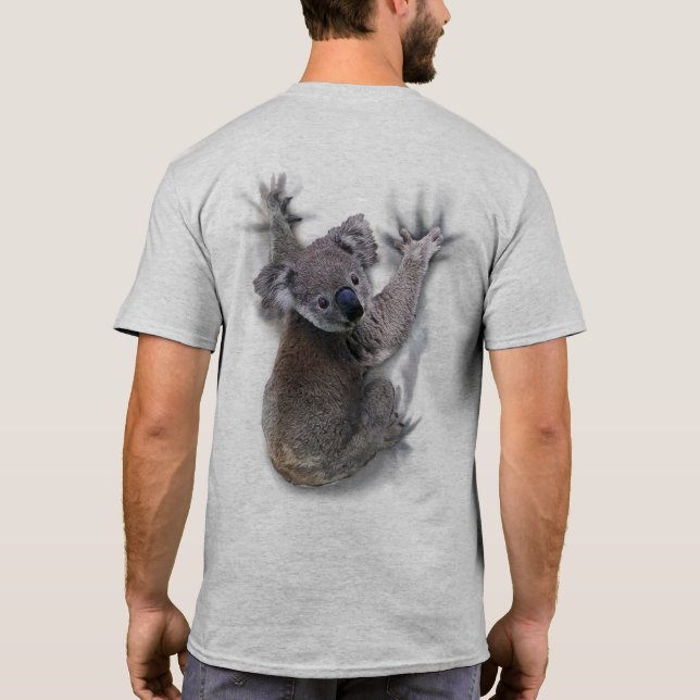 Camiseta Koala Hang No Urso Cóctil Traseiro Da Austrália (Verso)