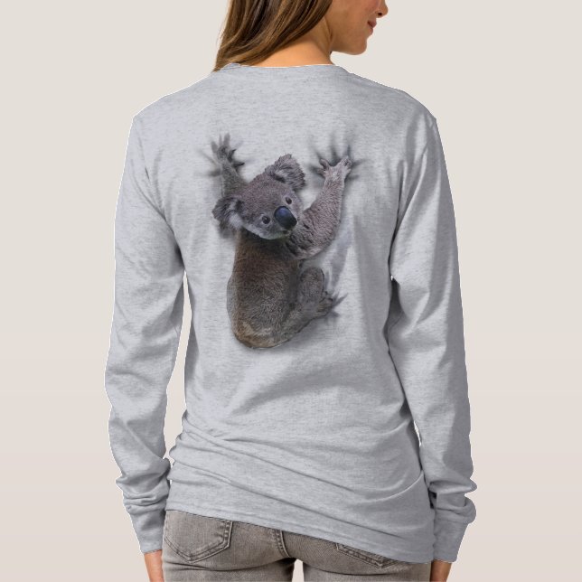 Camiseta Koala Hang No Urso Cóctil Traseiro Da Austrália (Verso)
