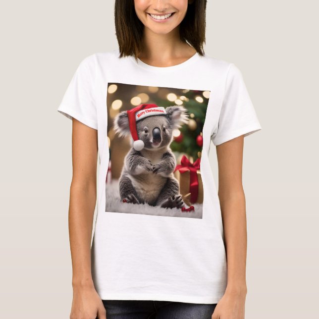 Camiseta "Koala Kris Kringle: Natal Abaixo" (Frente)