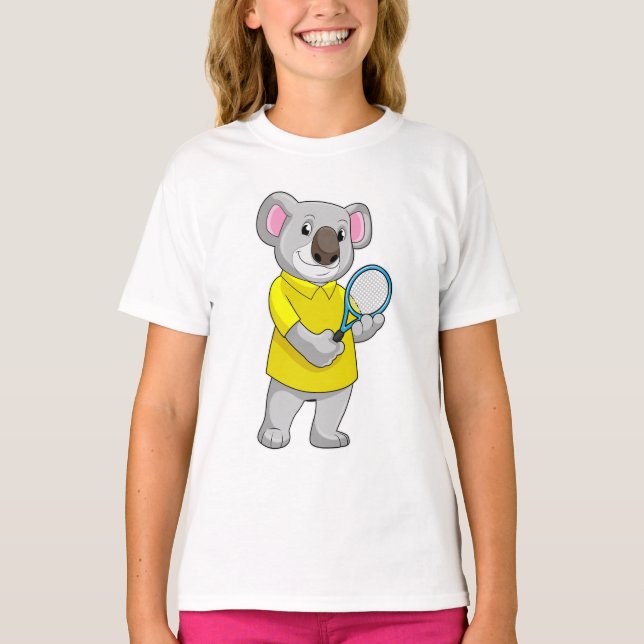 Camiseta Koala na Tênis com raquete Tênis (Frente)