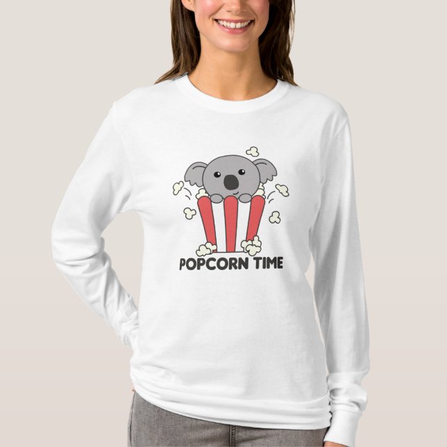 Camiseta Koala Popcorn Time Sweet Animal Popcorn Bag (Frente)