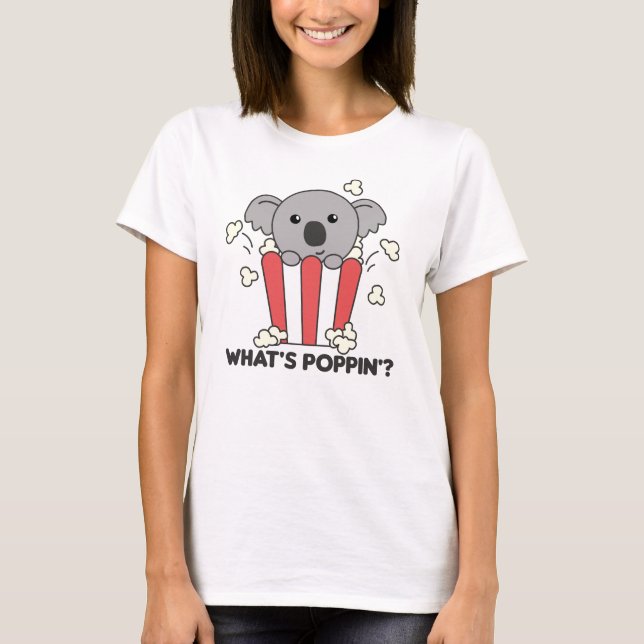 Camiseta Koala Popcorn Whats Poppin Funny Koalas (Frente)