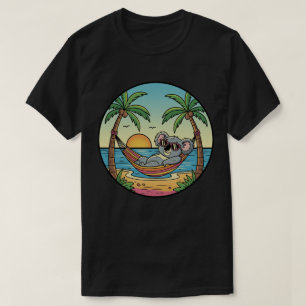 Camiseta Koala Relaxing on Beach Hammock - Vacinação tropic