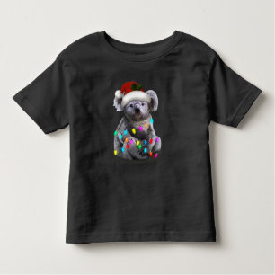 Camiseta Koala Sentada Com Luzes De Natal