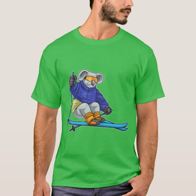 Camiseta Koala Skier Ski gogggggggggggggggg Ski (Frente)