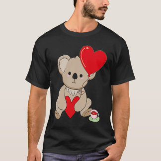 Camiseta Koala With Heart Balloon Valentines Day Love Boys