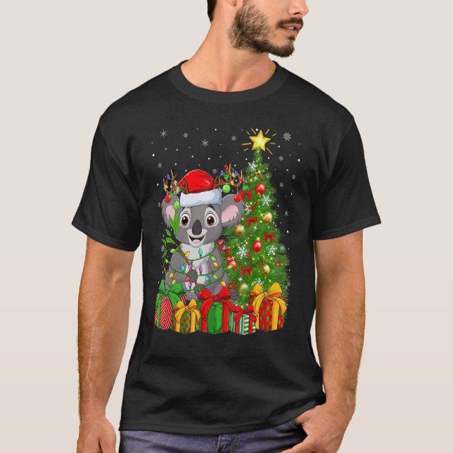 Camiseta Koala   Xmas Holiday Santa Koala Christmas Tree (Frente)