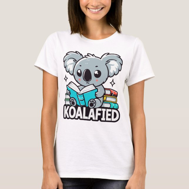 Camiseta Koalafied Koala Reading Books (Frente)