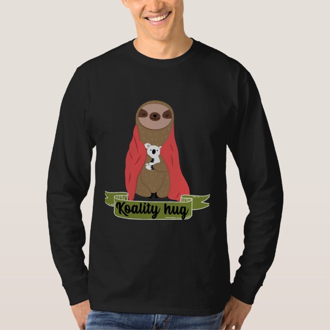 Camiseta Koality Hug Cute Koala E Sloth Hug Com Bla Quente (Frente)