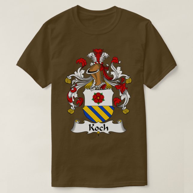 Camiseta Koch Casaco da Guarda Familiar de Armas (Frente do Design)
