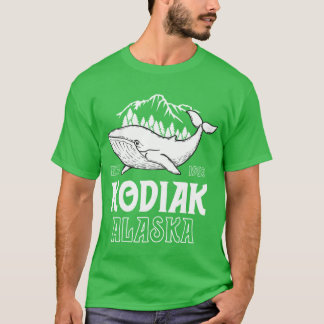 Camiseta Kodiak Alaska T Shirt Whale Hiking Cruise Family V