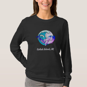 Camiseta Kodiak Island Ak Japonês Paint Geométrico Orca Kil