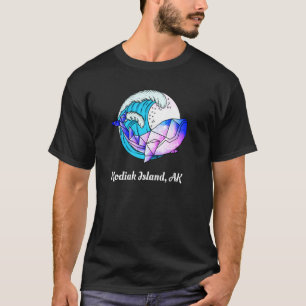 Camiseta Kodiak Island Ak Japonês Paint Geométrico Orca Kil