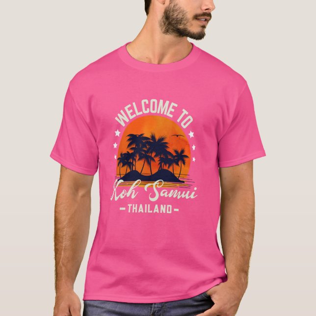 Camiseta Koh Samui Thailand Sunset Beach Palm Trees Paradis (Frente)
