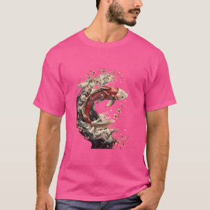 Camiseta Koi Asian Carp Sakura Cherry Blossom Season Nishik