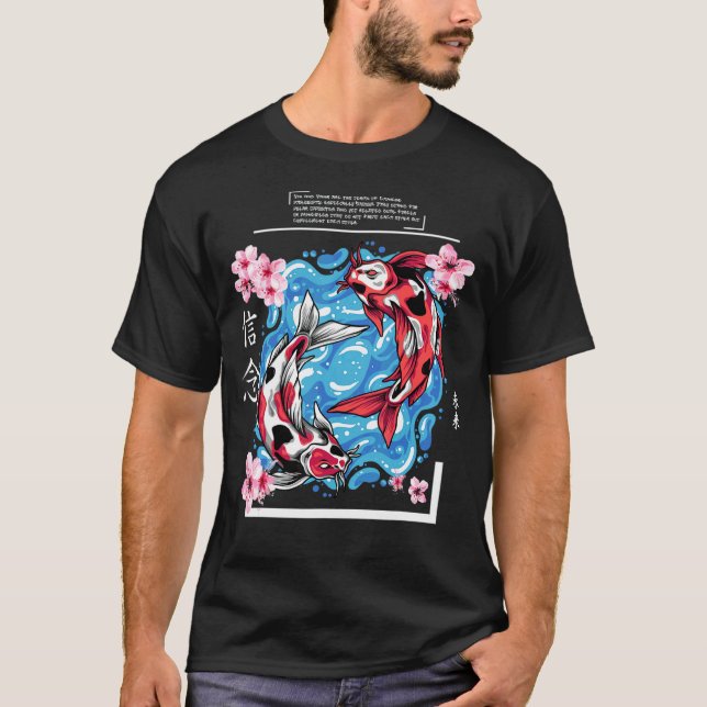 Camiseta Koi Carp Japonês Fish Design (Frente)