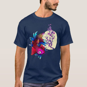 Camiseta Koi Cherry Blossom Sakura Moon Cherry Blossom Ásia