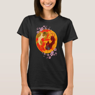 Camiseta Koi Cherry Blossom Yin Yang Japonês Koi Carp Nish