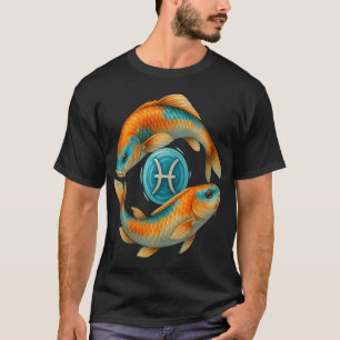 Camiseta Koi Dança com Peixes de Ondulação