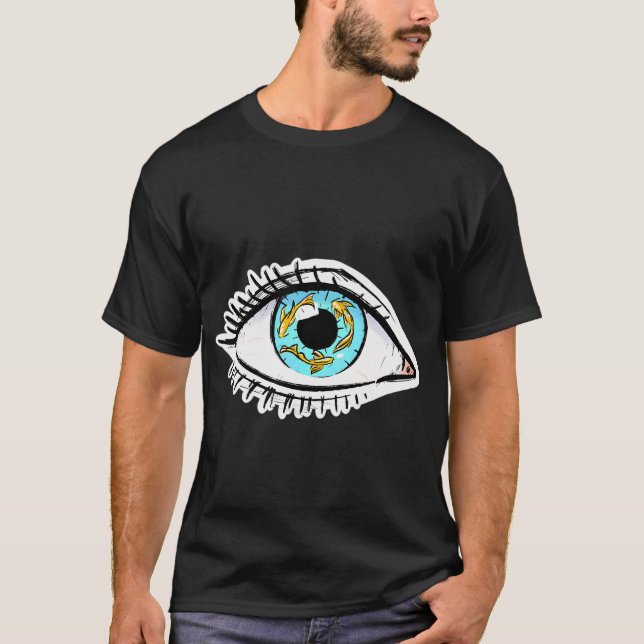 Camiseta Koi Dourado Olhos Azuis (Frente)